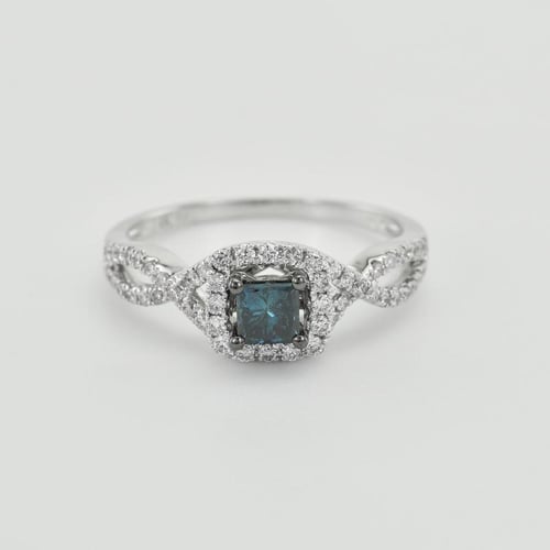 Verlobungsring mit blauem Diamanten Emet