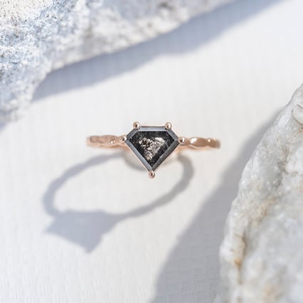 Goldener Ring mit einem Salt and Pepper Diamanten Page