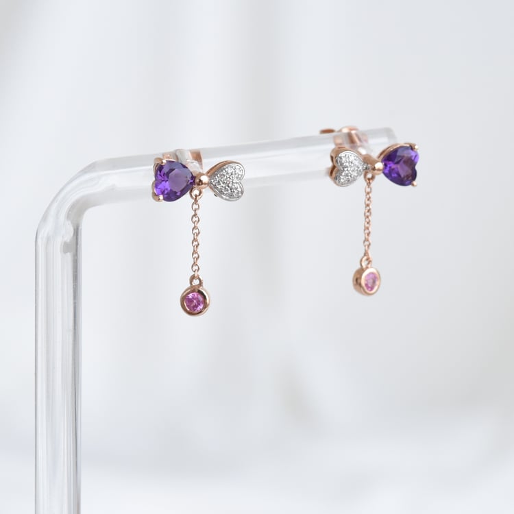Niedliches Schmuckset mit Amethysten, Saphiren und Diamanten Monique 106242