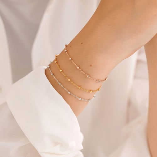 Silbernes Armband mit Kugeln 18 cm