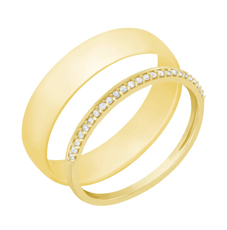 Eheringe aus Eternity-Ring mit Lab Grown Diamanten und einem breiten Komfort-Ring Topsey 159980