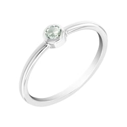 Minimalistischer Goldring mit grünem Saphir Emilien