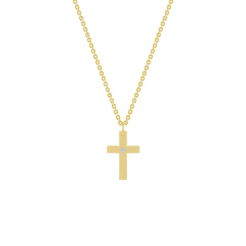 Goldenes Kreuz für Kinder mit Diamanten Elame