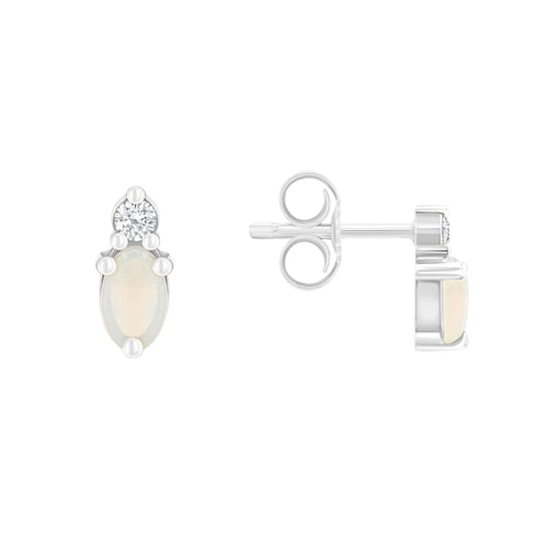 Goldene Cluster-Ohrringe mit Opalen und Diamanten Herve