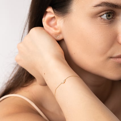 Goldenes Armband mit Opal und Saphiren Petia
