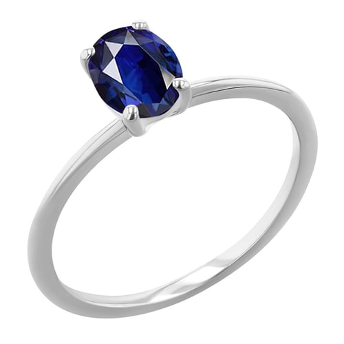 Eleganter Verlobungsring mit einem ovalen Saphir Frost