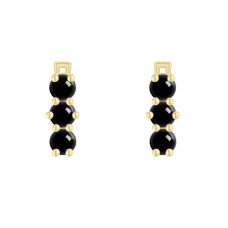 Silberne Ohrringe mit schwarzen Onyxen Miuccia 90333