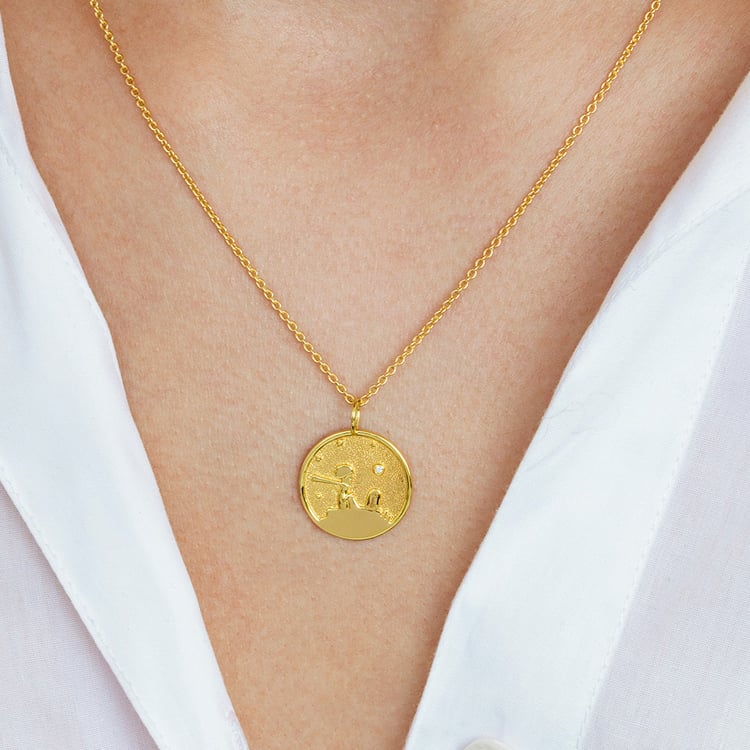 Anhänger mit atypischer Oberfläche und Diamant Kleiner Prinz 162654