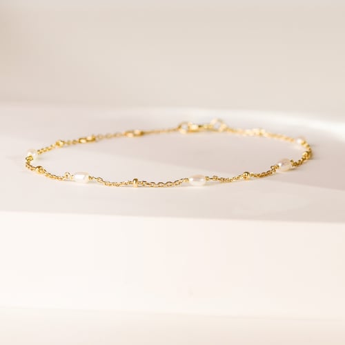 Silbernes Armband mit Perlen Malakai