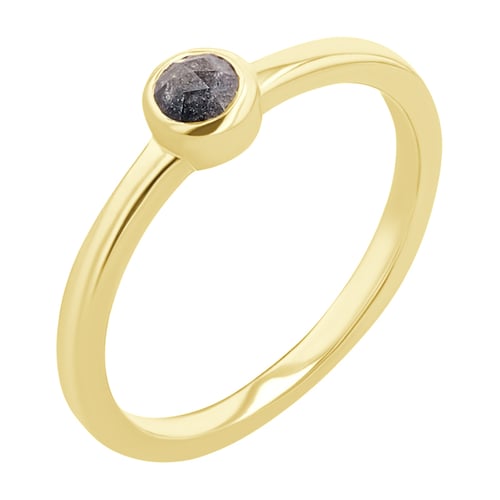 Goldring mit Salt and Pepper Diamant Emilien