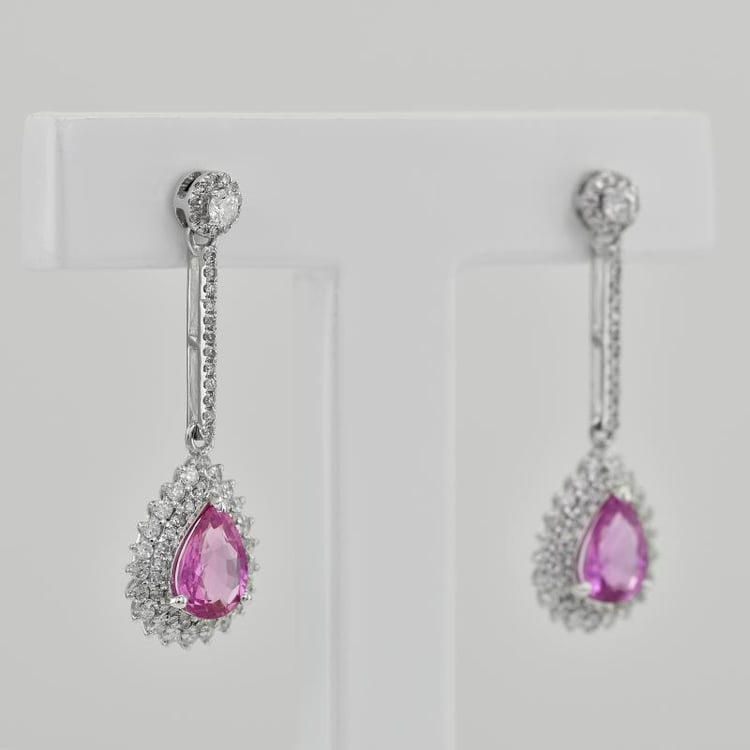 Ohrringe mit rosa Saphiren und Diamanten Karmen 25988