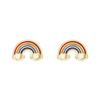 Goldene Kinder-Ohrringe in Regenbogenform Marigold