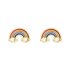 Goldene Kinder-Ohrringe in Regenbogenform Marigold