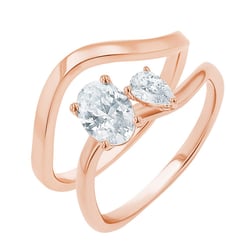 Romantisches Verlobungs-Set mit Lab Grown Diamantringen Leila