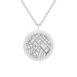 Silberner Anhänger mit Landkarte Ihrer Wahl Abhay