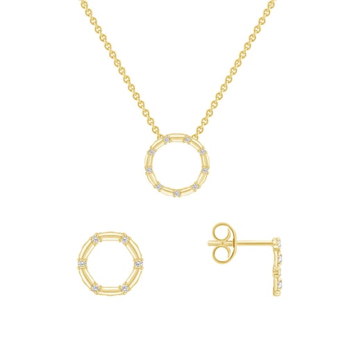 Goldene Karma Schmuckset mit Diamanten Lesley