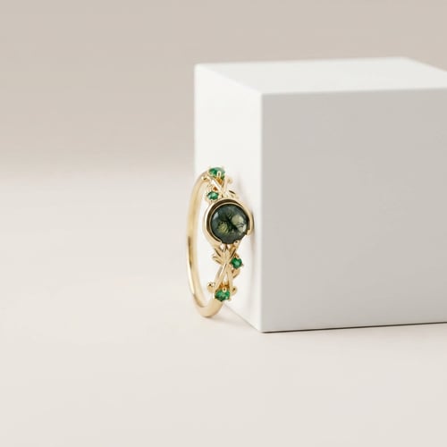Bezaubernder Ring mit Moosachat Nikoleta