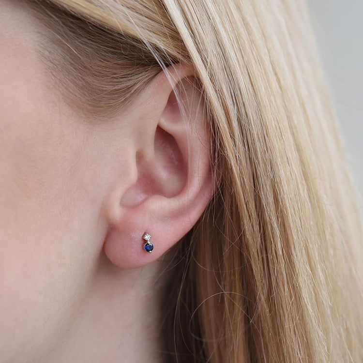 Minimalistische Ohrringe mit Saphiren und Diamanten Durante 90429