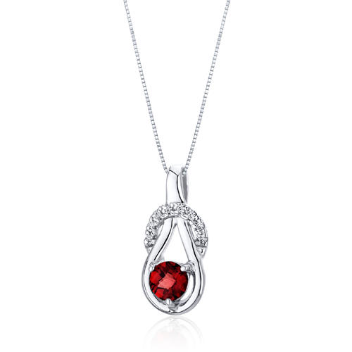 Silberkette und Rubin und Zirkonia 16545
