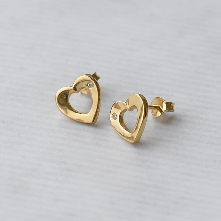 Silberohrringe in Herzform mit Diamanten Newell 73318