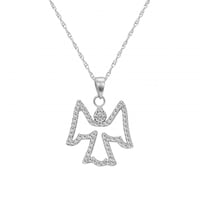 Goldkette mit Diamanten Engel-Anhänger Jayon