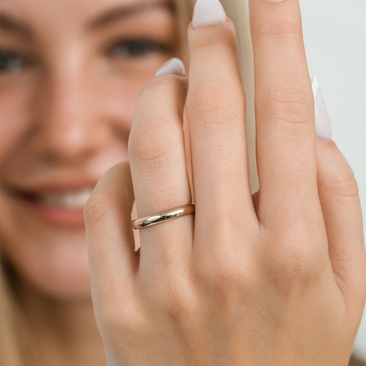 Schlichte Eheringe aus Gold in Haselnussfarbe Ygyn 163728