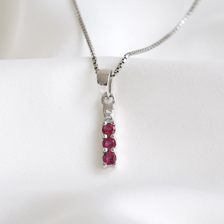 Zarter Silberanhänger mit rosa Topasen Freesia 79172