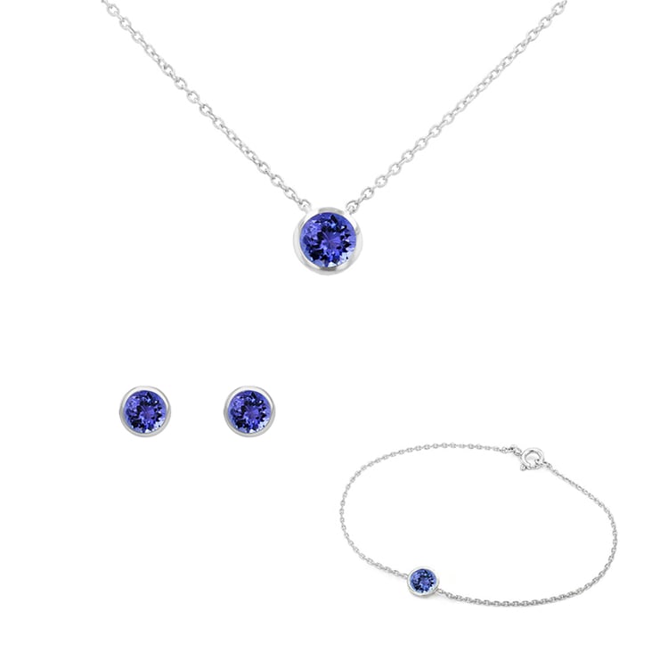 Set aus zarten Schmuckstücken mit Tansaniten Tolar 147454