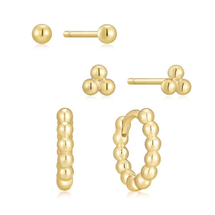 Silbernes Set aus Schmuck mit Kugeln