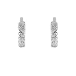 Runde Ohrringe mit Diamanten und Herzen Luba