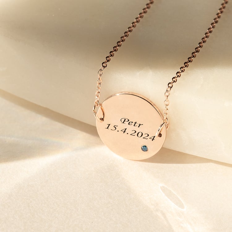 Silbernes Armband mit blauem Diamant und Gravur Ihrer Wahl Shalek 139491