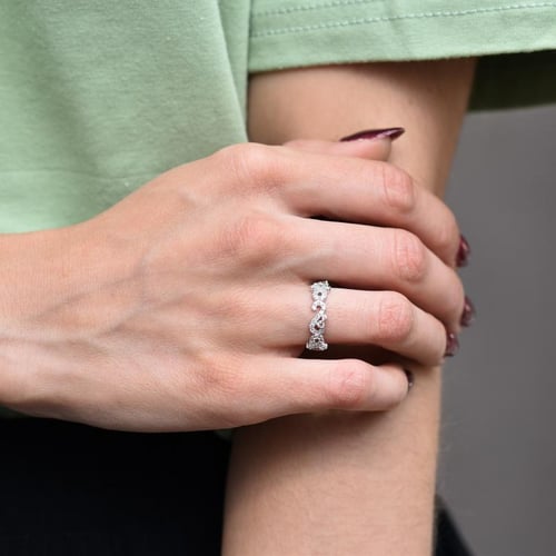 Eternity Goldring mit weißen Topasen Chaya