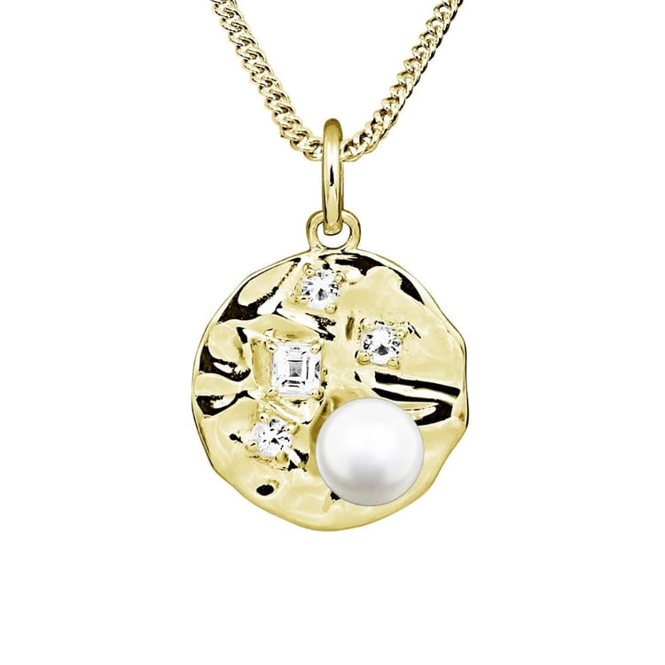 Silberner Perlenanhänger mit weißen Topasen