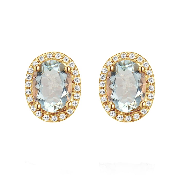 Goldene Ohrringe mit Amethysten und Diamanten Alerie 87641