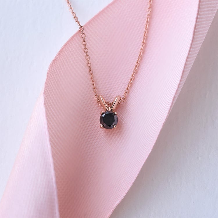 Schwarzer Diamant in Anhänger Lalom 76089