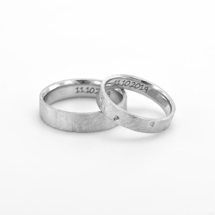 Unkonventionelle Trauringe mit Diamanten Alexis 76577