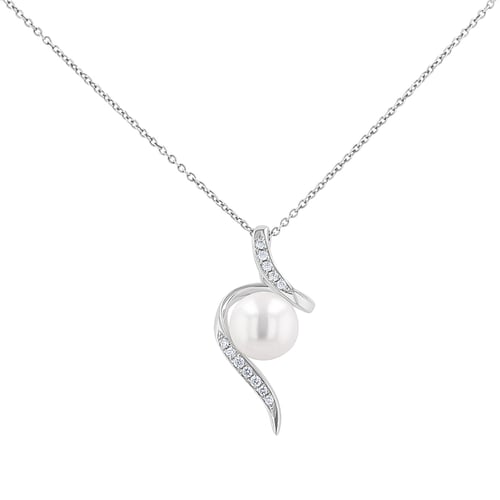 Anhänger mit Perle und Diamanten Acanda