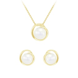 Romantisches Schmuckset mit Perlen aus Gold Prietta