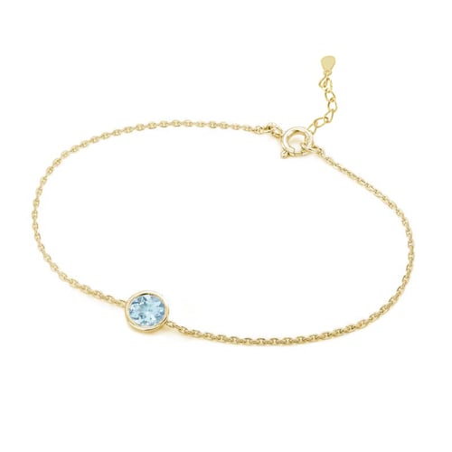 Silbernes Armband mit einem Aquamarin Arleth
