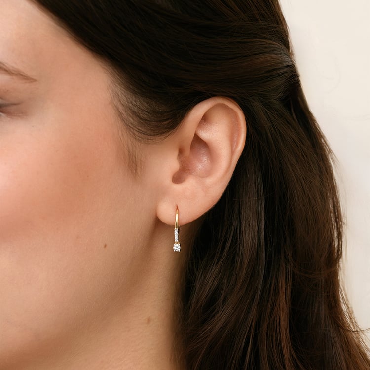 Silberne Hängeohrringe mit Lab Grown Diamanten 158811