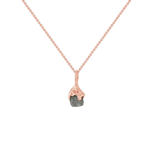 Goldener Anhänger mit ungeschliffenen Diamanten Camryn