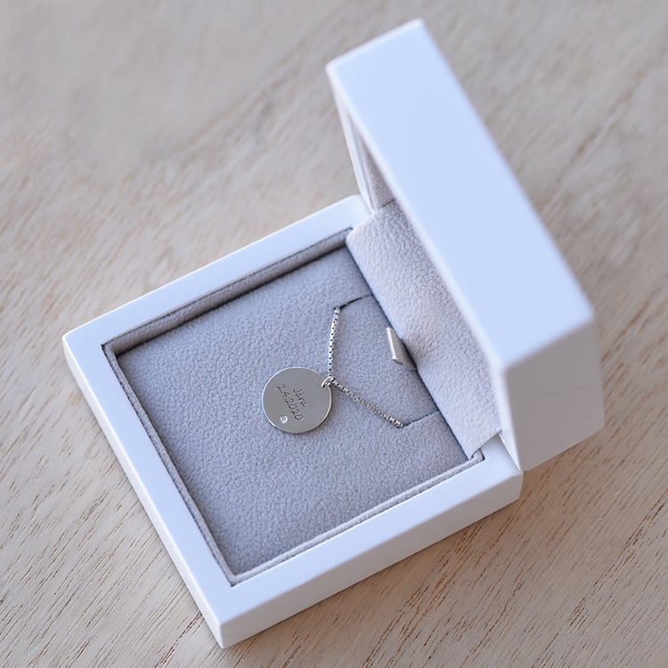 Silberanhänger mit Diamanten und individueller Gravur Cassius 62230