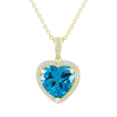 Anhänger in Herzform mit Topas und Diamanten Eliya