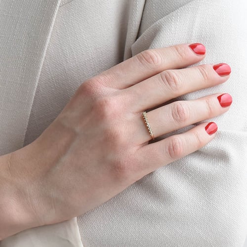 Goldener Memoryring mit Diamanten Betsy