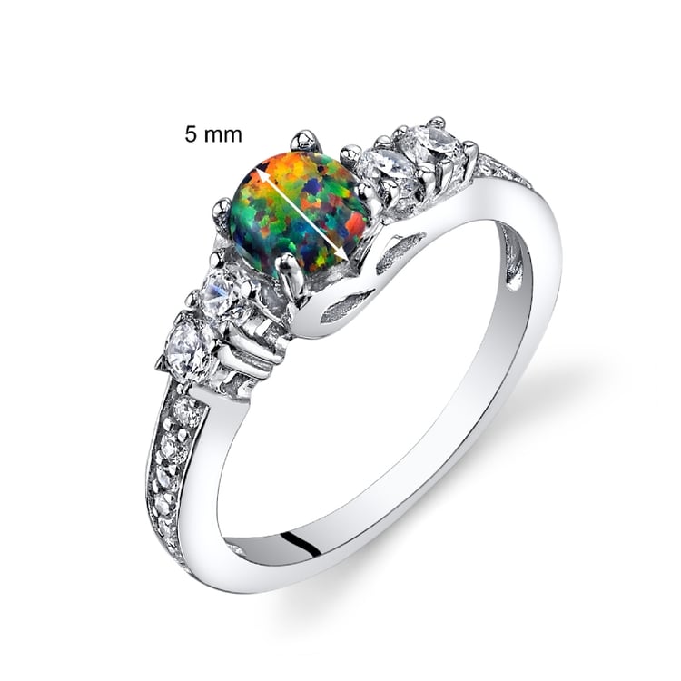 Ring aus Silber mit schwarzem Opal Tereza 75447