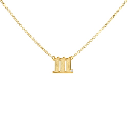 Silberne Halskette mit Diamant Engelszahlen
