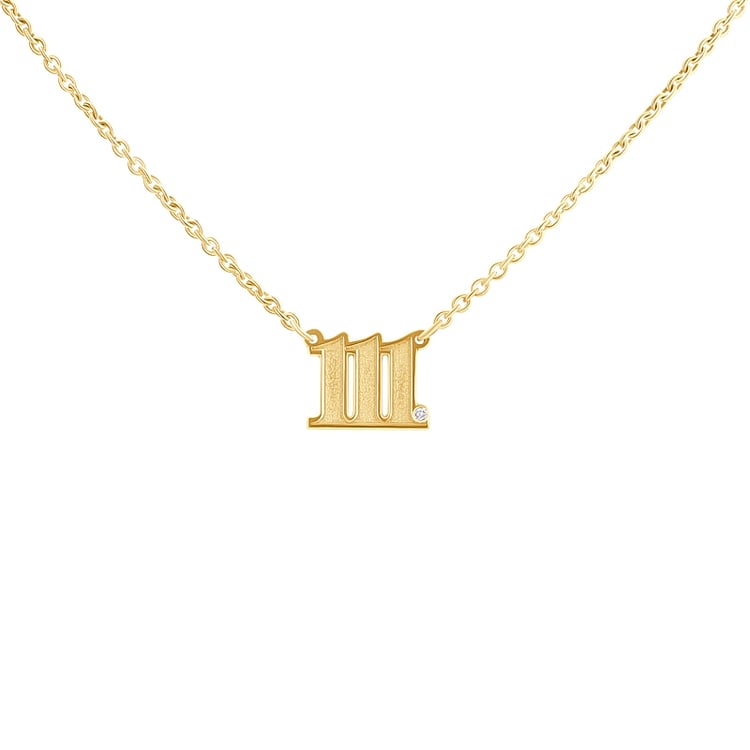 Silberne Halskette mit Diamant Engelszahlen