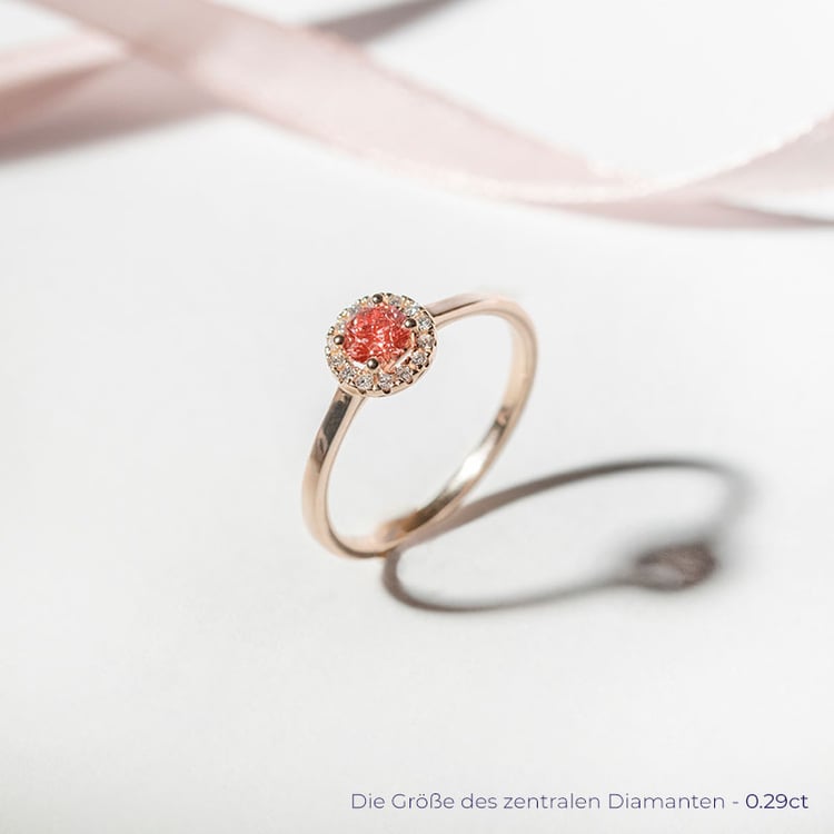 Halo-Ring mit einem zertifizierten fancy pink Lab Grown Diamanten Cassidy 114216