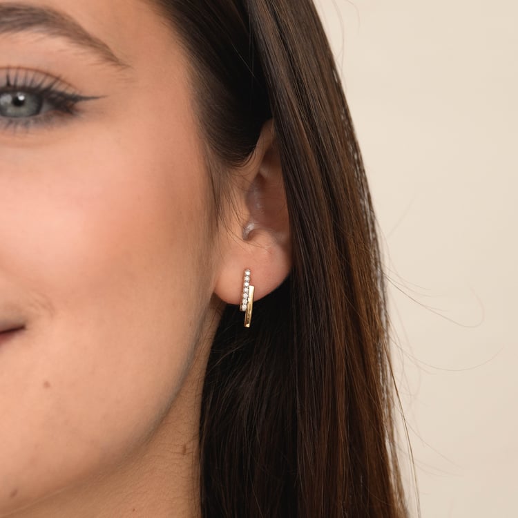 Goldene Ohrringe mit Lab Grown Diamanten 165764