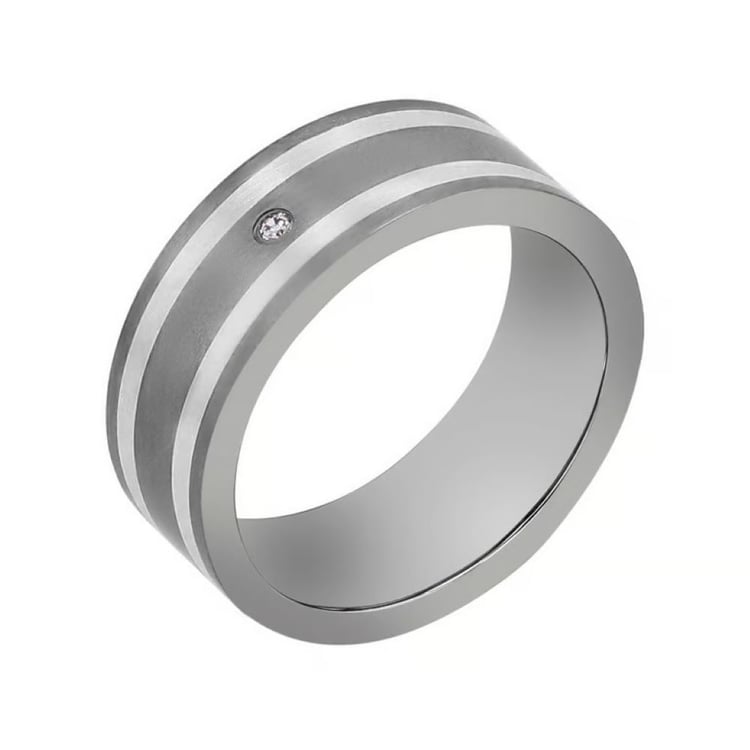 Titanring mit Silberverzierung Zubair